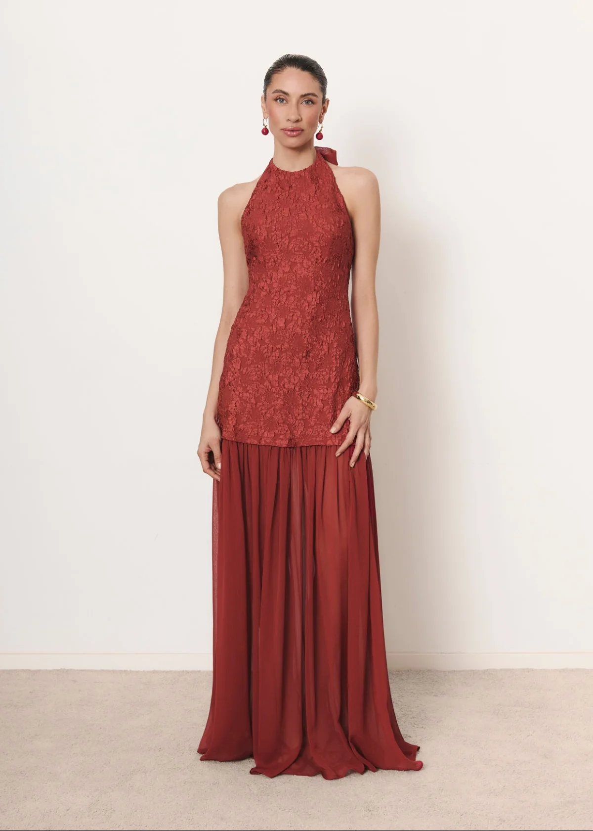 Vestido Juliette rojo fresa - Image 4