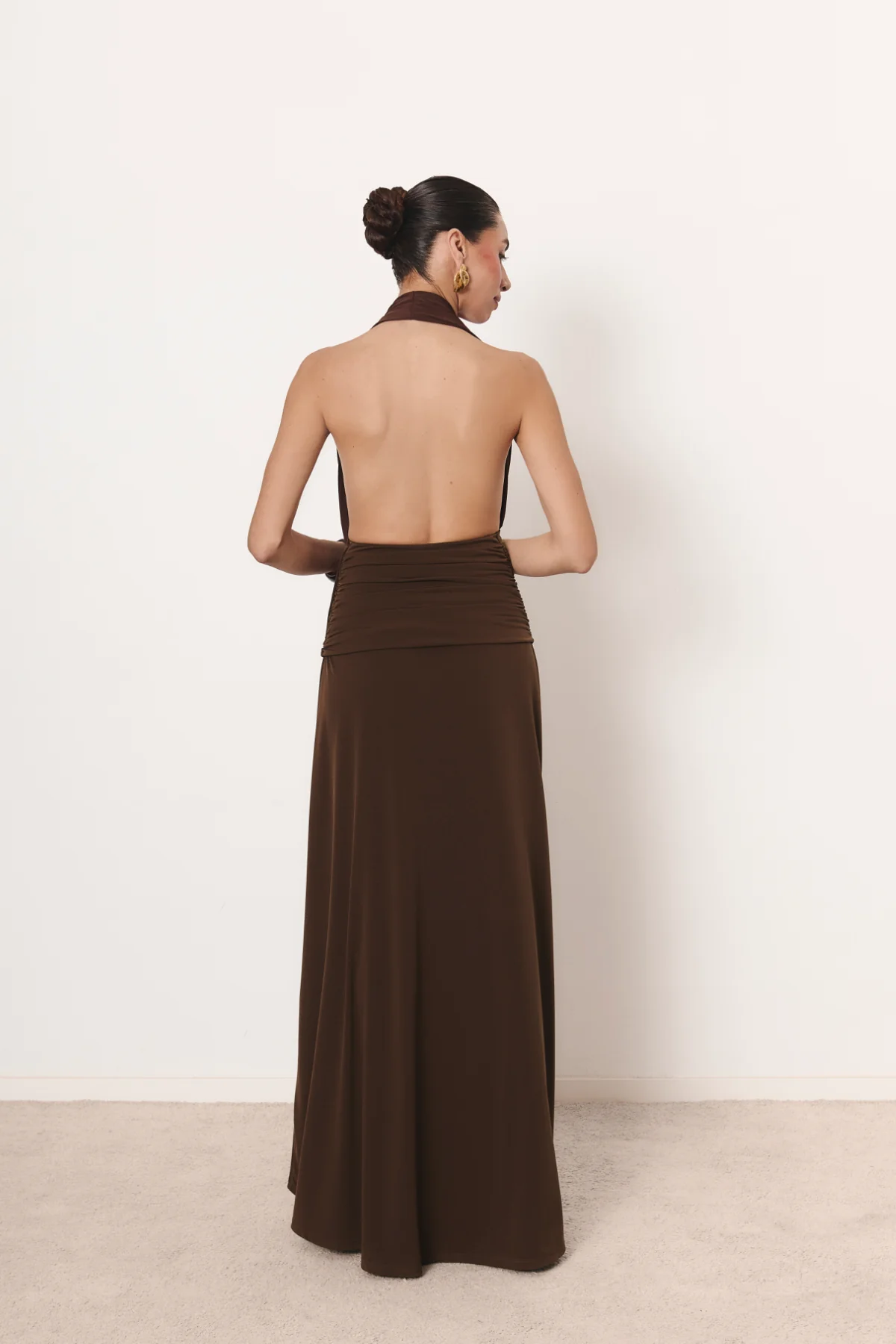Vestido Palmira marrón chocolate - Image 3